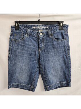 Mossimo Supply Co Bermuda Blue Jean Shorts Juniors Size 11 "Fit 6"